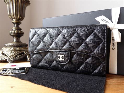 chanel classic long flap black wallet|Chanel flap wallet price.